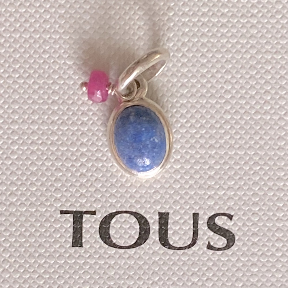 Tous silver tiny pendant with Dumortierite & Ruby